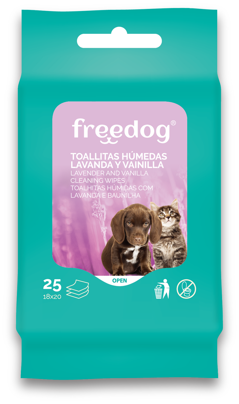 FREEDOG Toallitas húmedas lavanda y vainilla