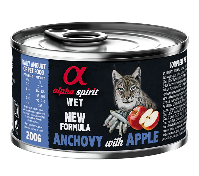 Alpha spirit pate boqueron con manzana gatos