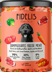 FIDELIS Comida cocinada en vaso 400gr ternera y manzana | Barf Canarias |