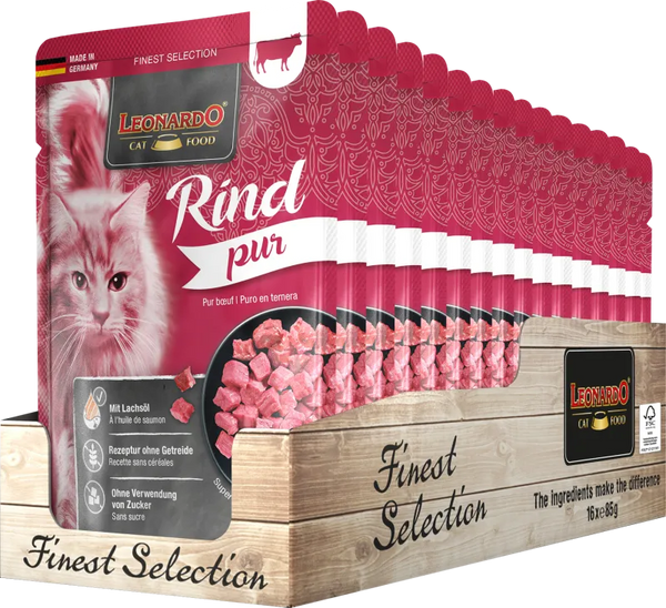 LEONARDO cat food Pate de Puro ternera 85gr - Para Gatos