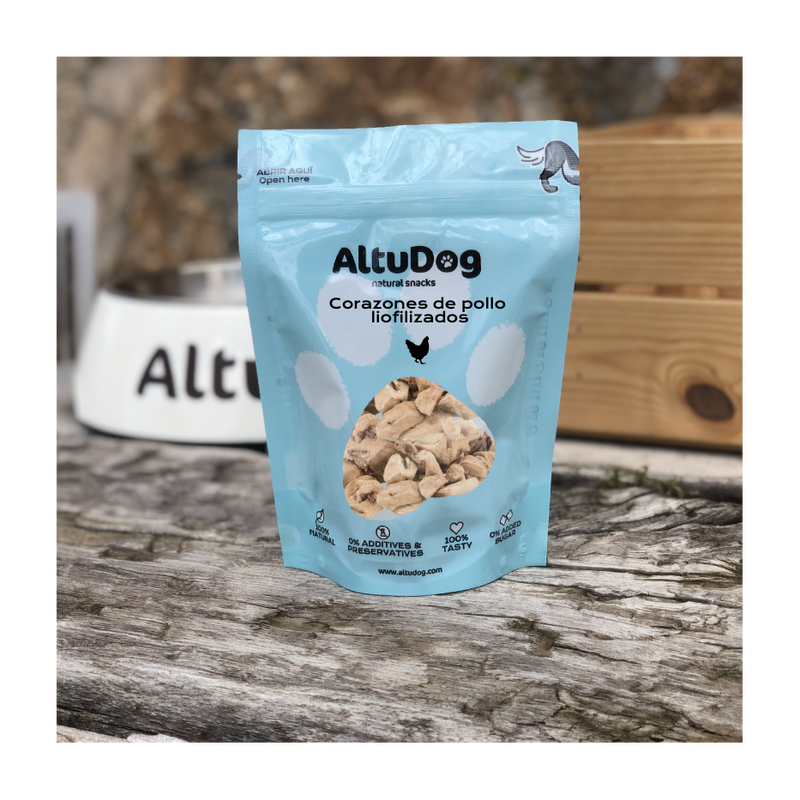 Altudog Corazones de pollo liofilizados 30g para perros