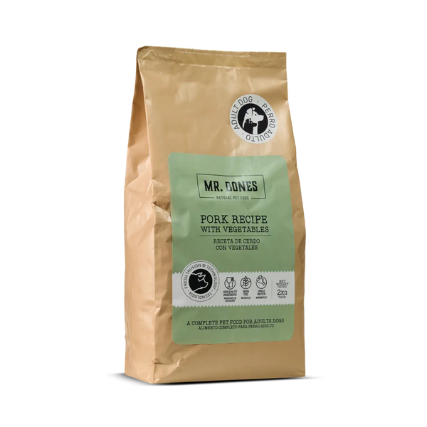 MR.BONES Pienso para perros sin cereales – Receta de Cerdo con vegetales 2KG