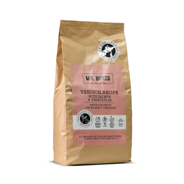 MR.BONES Pienso para perros sin cereales – Receta de Ciervo con vegetales 2KG