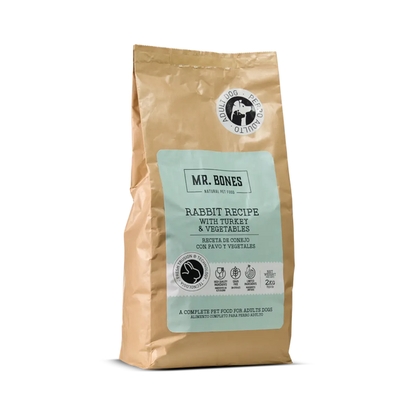 MR.BONES Pienso para perros sin cereales – Receta de Conejo con vegetales 2KG