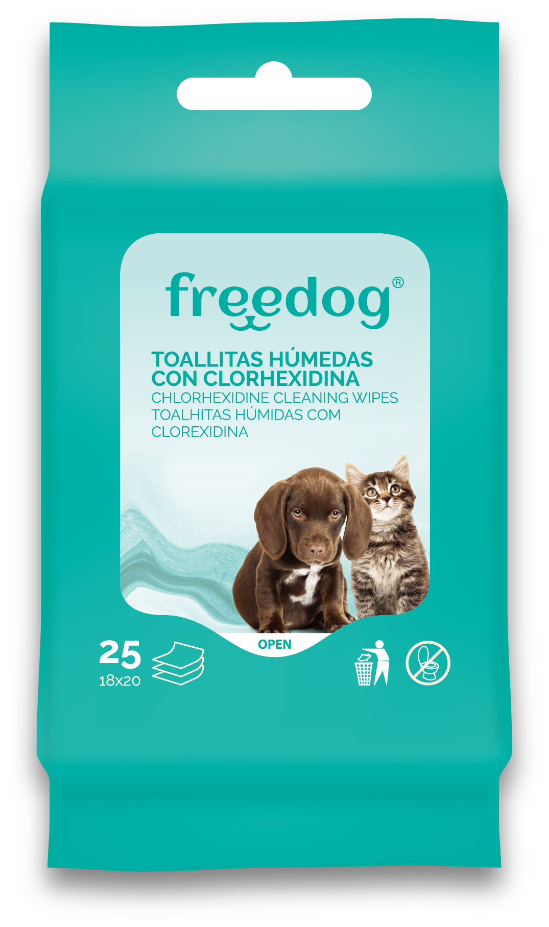 FREEDOG Toallitas húmedas clorhexidina