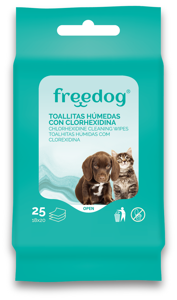 FREEDOG Toallitas húmedas clorhexidina