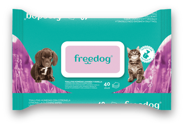 FREEDOG Toallitas húmedas Lavanda y Vainilla