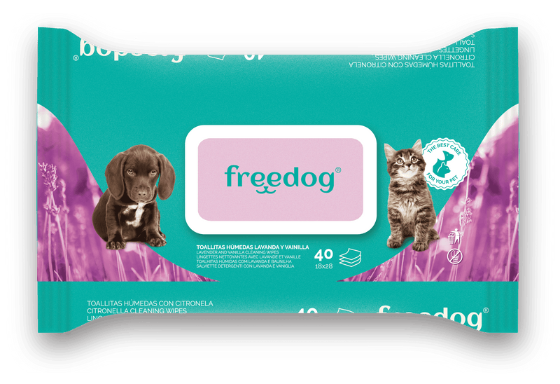 FREEDOG Toallitas húmedas Lavanda y Vainilla