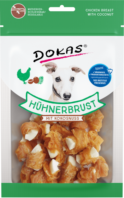 DOKAS Pechuga de pollo con coco 60 gramos