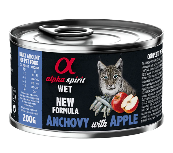 Alpha spirit pate boqueron con manzana gatos