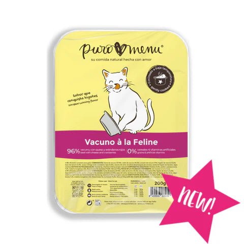 Puro menu cocinado gatos vacuno