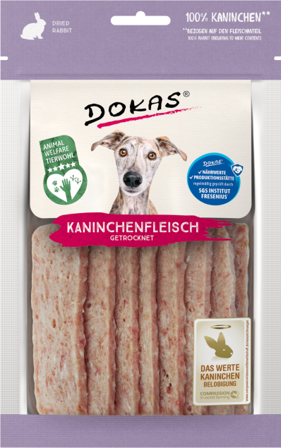 DOKAS tiras de conejo seca 70 gramos