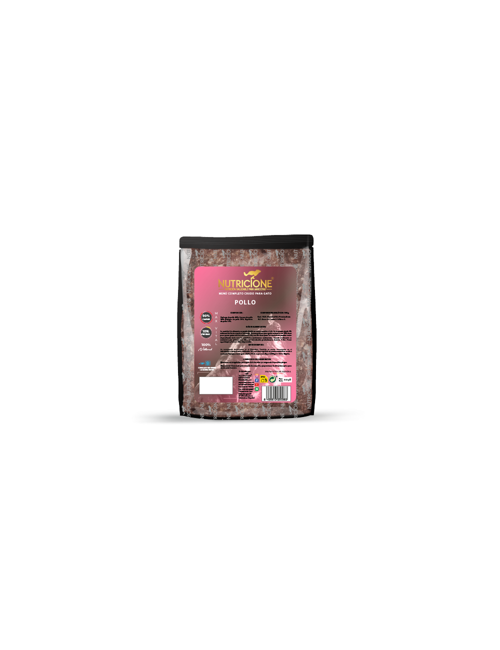 Nutricione gato pollo 500gr |Barf Canarias|
