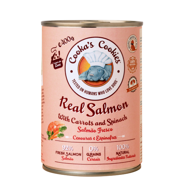 Cookas cookies Lata Real salmon   400gr |Barf Canarias|