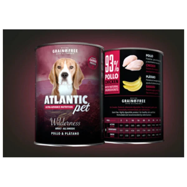 Atlantic pet  pollo y platano 400gr |Barf Canarias|