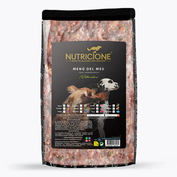 Nutricione Menu del mes Pavo y jabali 1 KG |Barf Canarias|