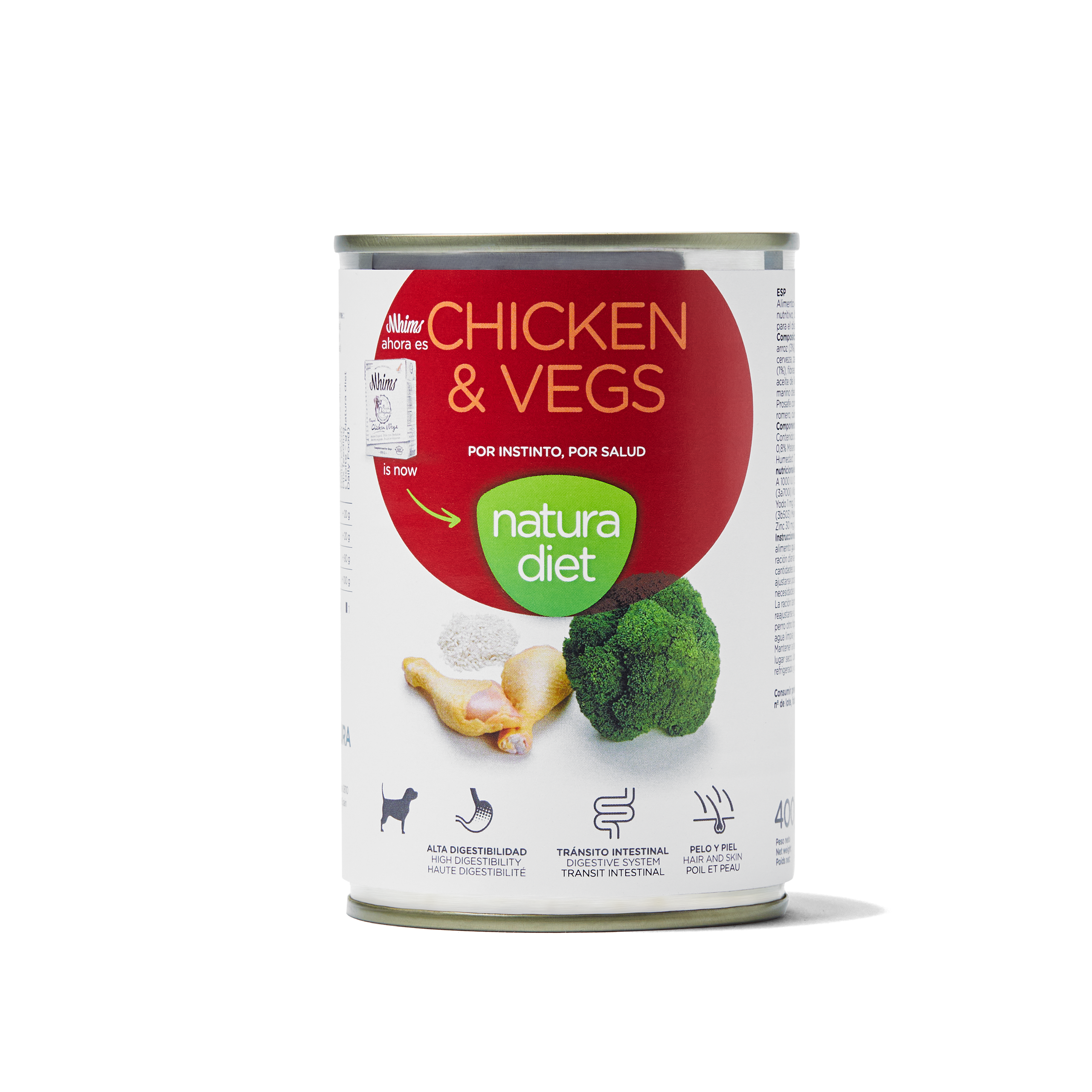 Lata Natura diet Pate de Pollo y verduras 400gr