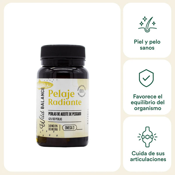 Wild balance pelaje radiante Capsulas Omega 3 de aceite de pescado
