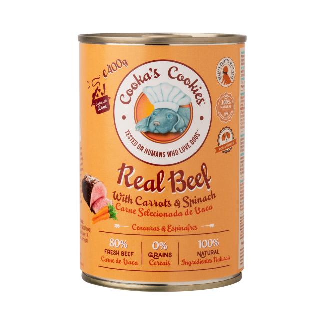 Cookas cookies Lata Real TERNERA 400gr |Barf Canarias|