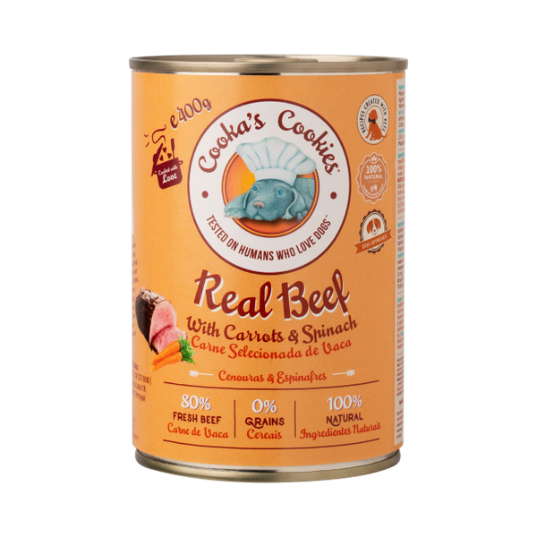 Cookas cookies Lata Real TERNERA 400gr |Barf Canarias|
