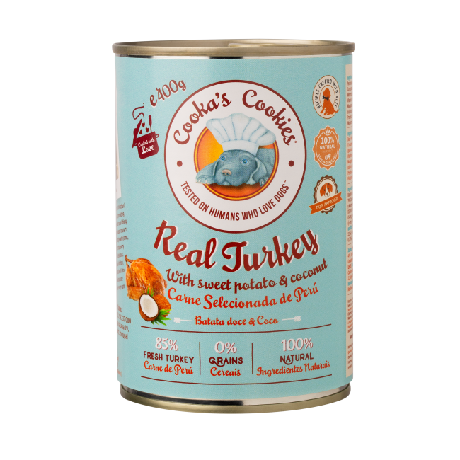 Cookas cookies Lata Real PAVO  400gr |Barf Canarias|