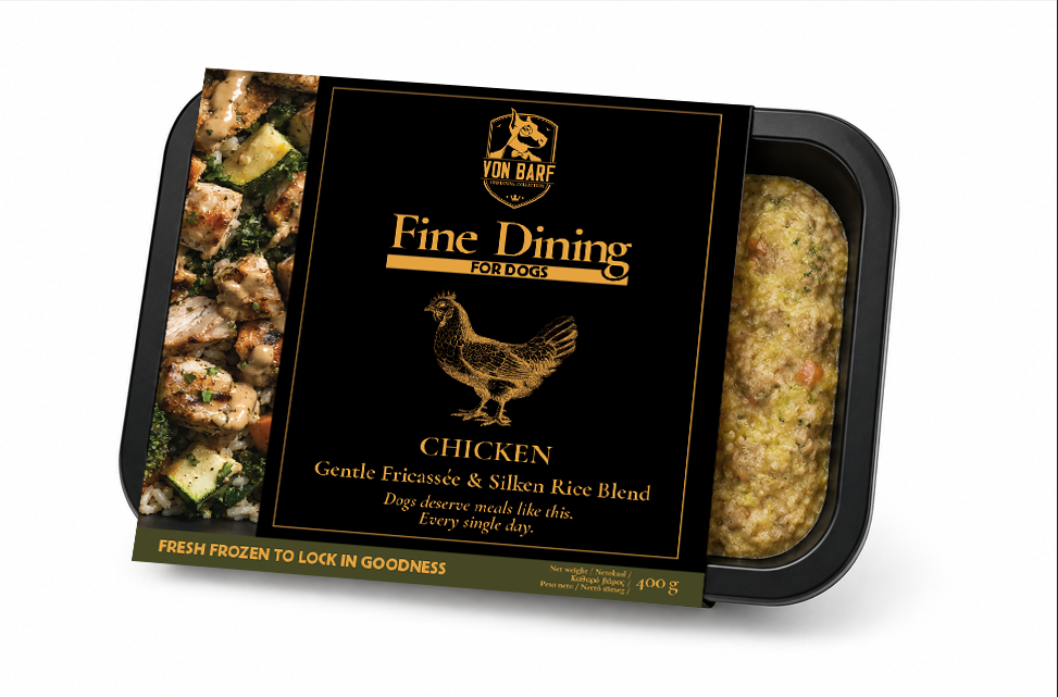 VON BARF Pollo con Cúrcuma – Plato Gourmet Cocinado 500g