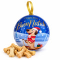 DoggyeBag Bola de Navidad Azul con Snacks en Huesitos para Perros 90 g