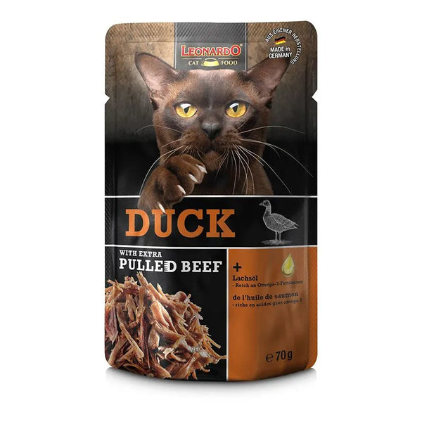 Leonardo cat food pate de pato con carne deshebrada 70g