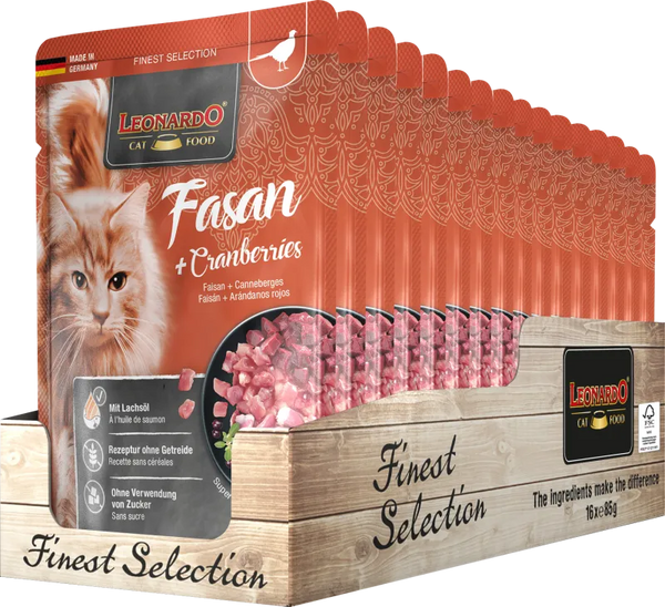 LEONARDO cat food Pate de Faisan y Arandanos85g - Para Gatos