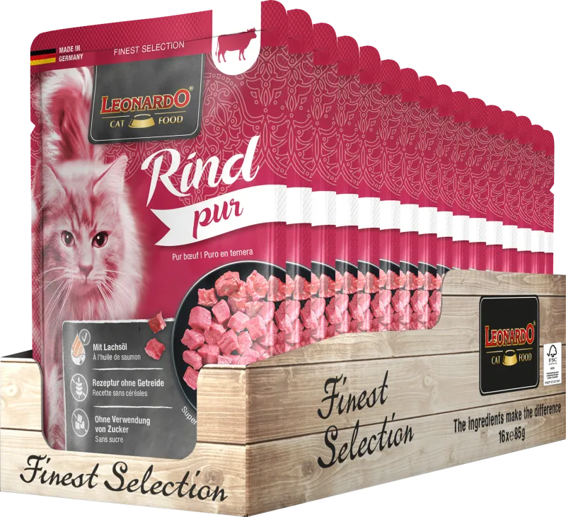 LEONARDO cat food Pate de Puro ternera 85gr - Para Gatos