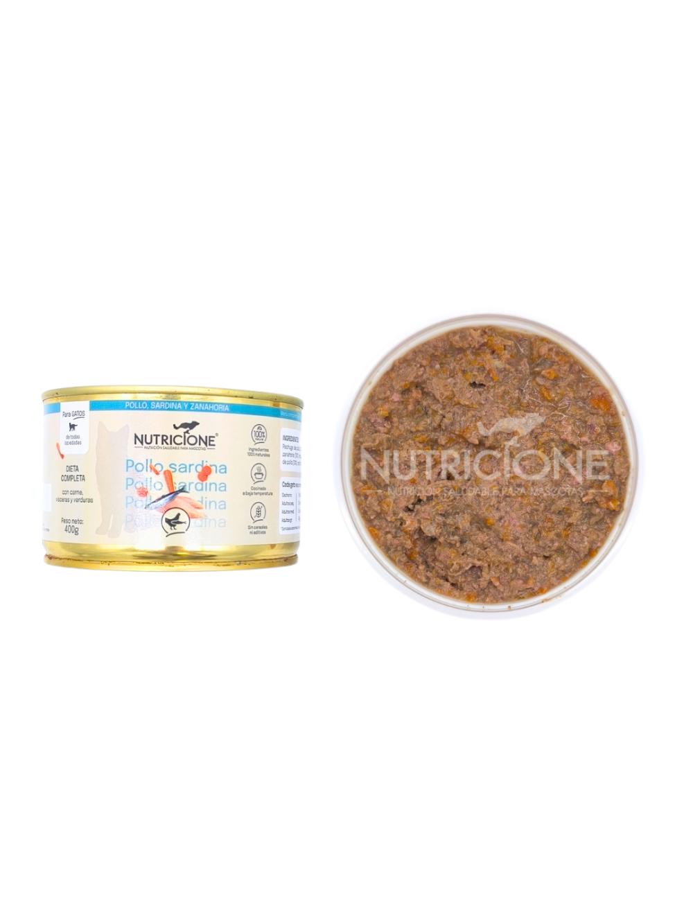 Lata Pollo y sardina gatos Nutricione 400gr |Barf Canarias|