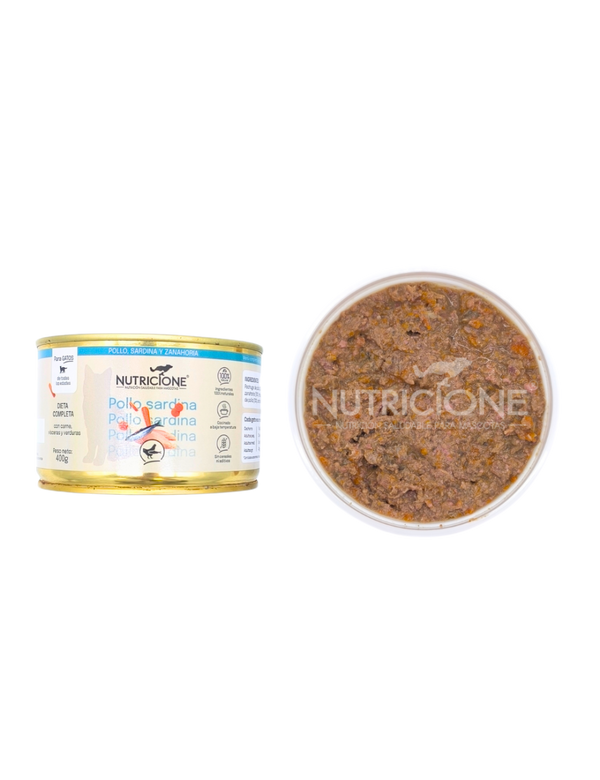 Lata Pollo y sardina gatos Nutricione 400gr |Barf Canarias|
