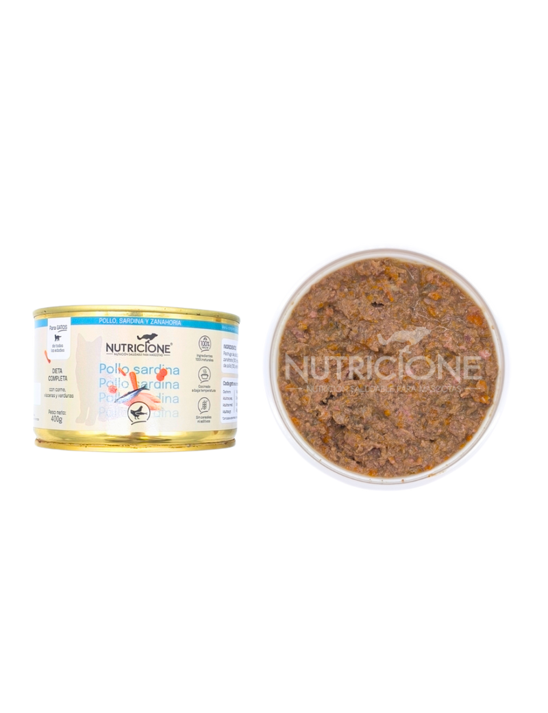 Lata Pollo y sardina gatos Nutricione 400gr |Barf Canarias|