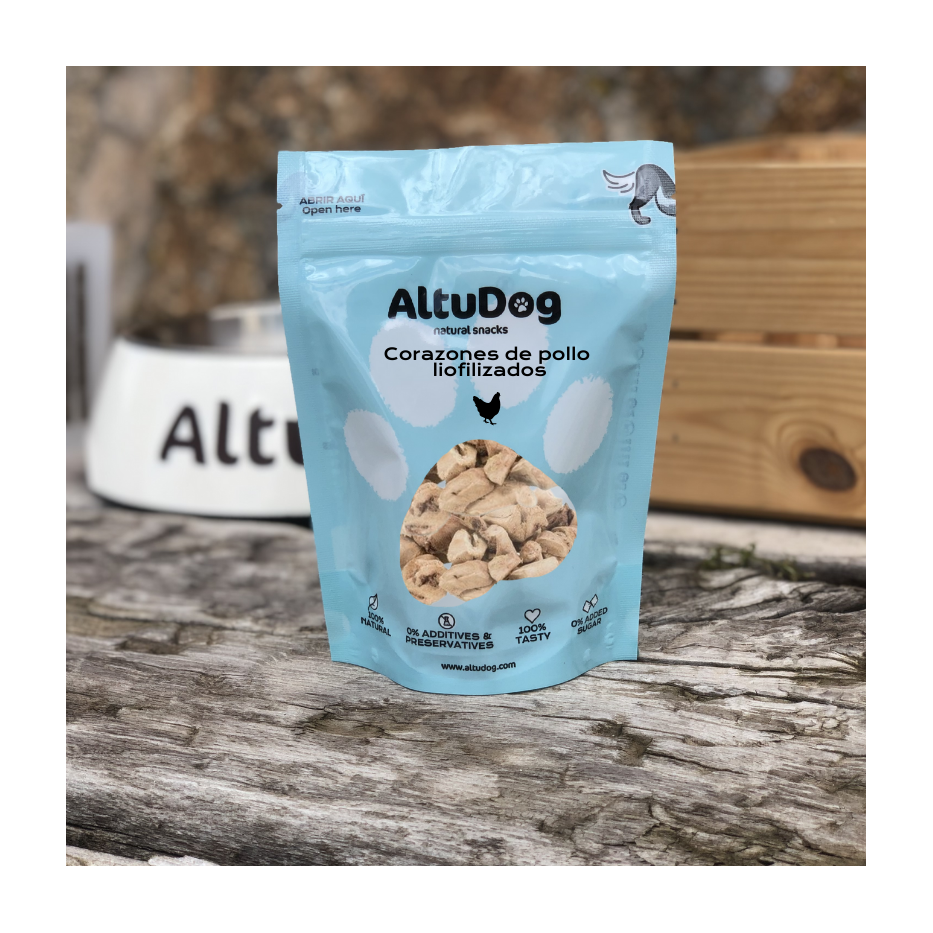 Altudog Corazones de pollo liofilizados 30g para perros