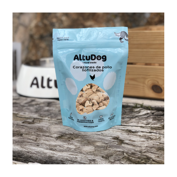 Altudog Corazones de pollo liofilizados 30g para perros