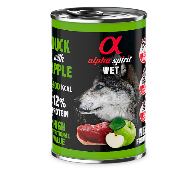 ALPHA SPIRIT Paté de Pato con Manzana Verde para Perros 400gr