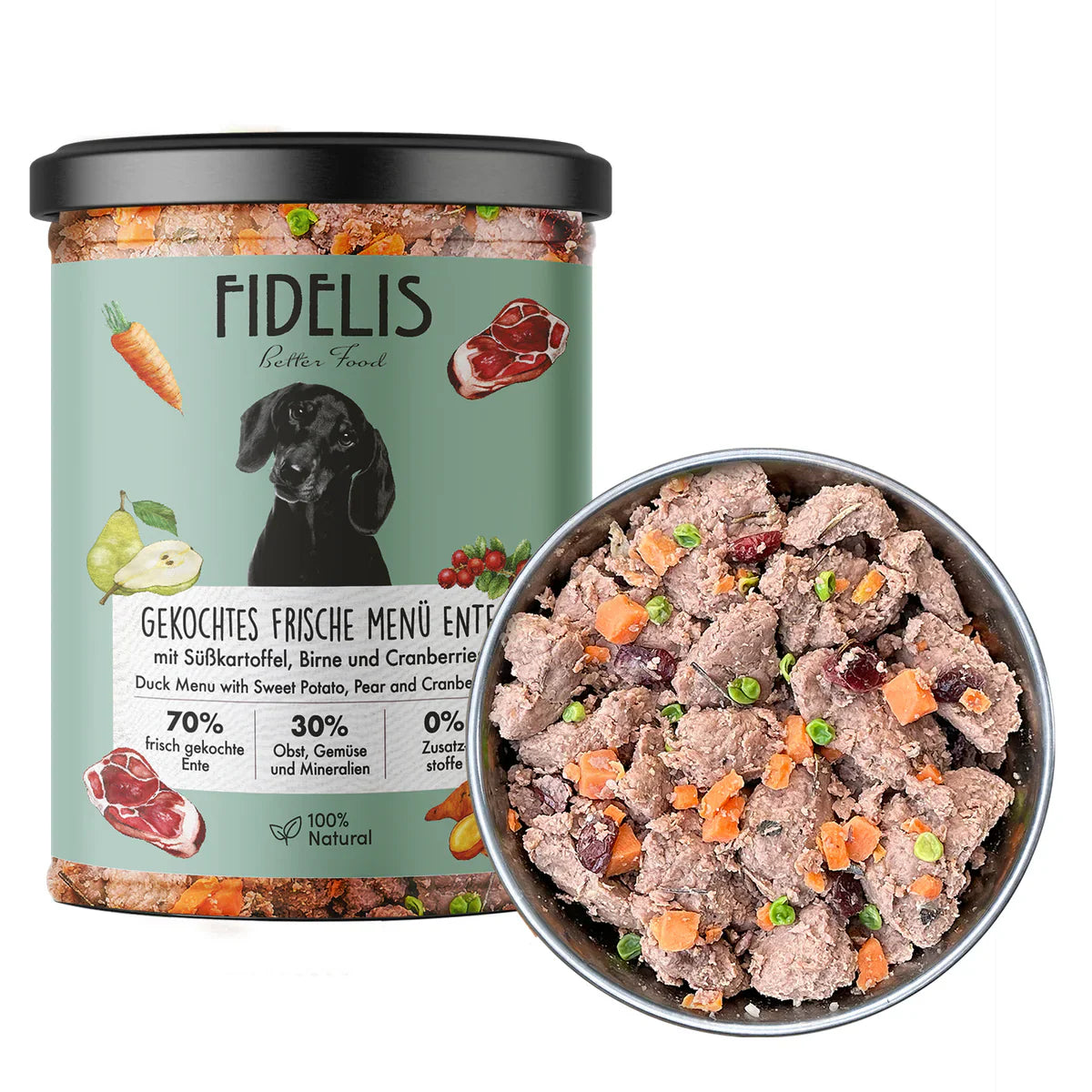 FIDELIS Comida cocinada en vaso 400gr  Caballo  | Barf Canarias |