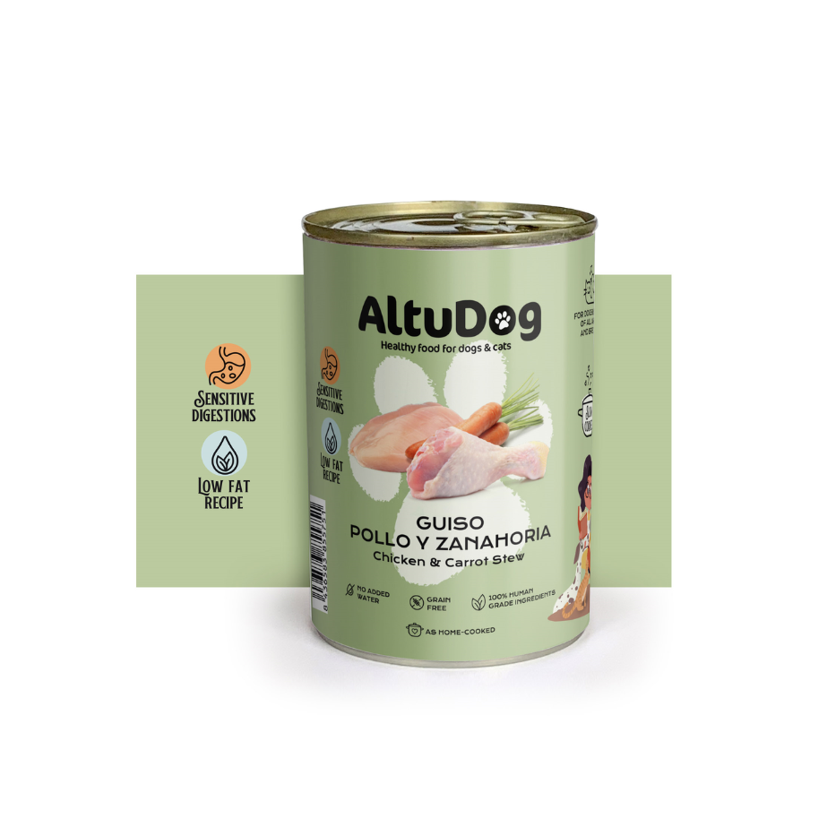 Guiso de Pollo y Zanahoria Para Perros y Gatos 400g