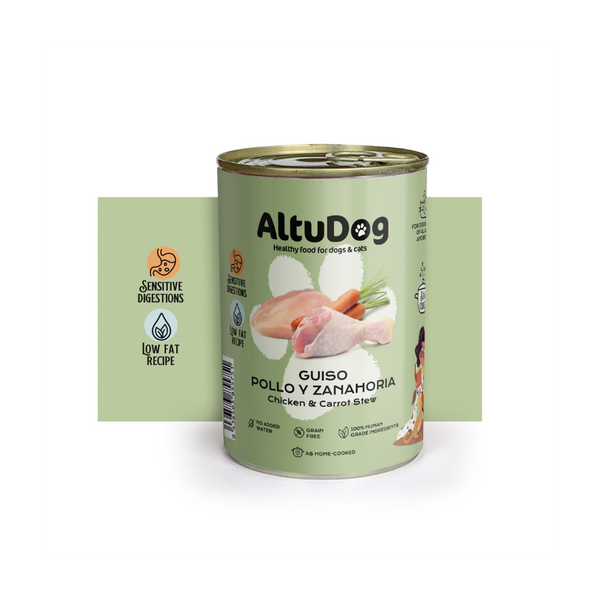 Guiso de Pollo y Zanahoria Para Perros y Gatos 400g