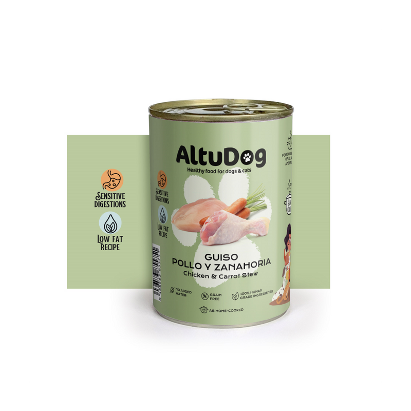 Guiso de Pollo y Zanahoria Para Perros y Gatos 400g