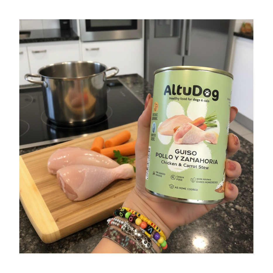 Guiso de Pollo y Zanahoria Para Perros y Gatos 400g