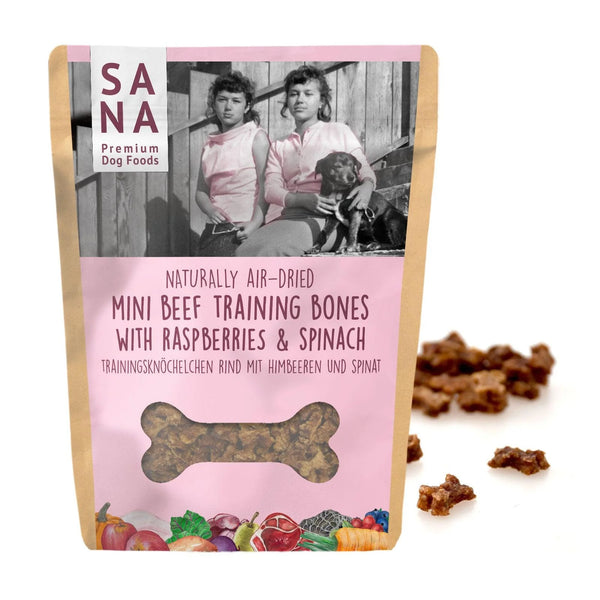 Sana dog Huesos Carne de Vaca con Frambuesas y espinacas 100gr