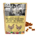 SANA DOG FOODS Minihuesos de entrenamiento de pollo con arándanos de Sana Simply (100 g)