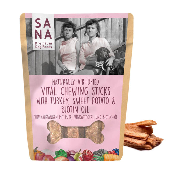 Stick dental pavo, PATO con glucosamina y mejillon de labio verde  SANA DOG 150 g  | Barf Canarias |