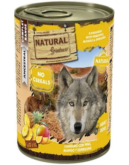 Lata Canguro y piña Natural greatness 400gr |Barf Canarias|