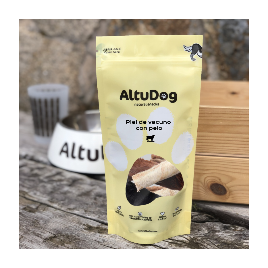 Altudog Piel de vacuno con pelo 100g para perros