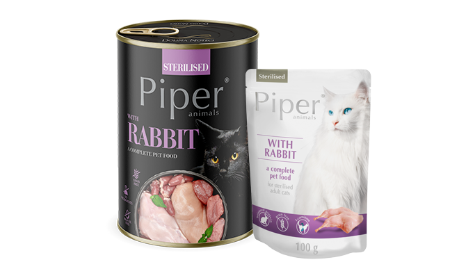 Piper Lata de Conejo alimento húmedo para gatos 400 GR