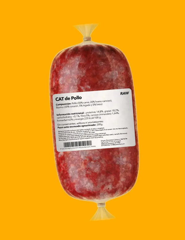 Guau and Cat Raw carne de pollo 200gr - Gatos