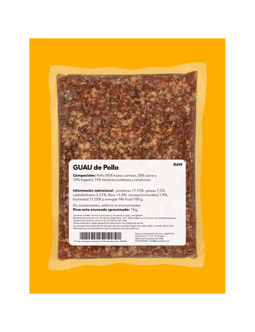 Guau and Cat Raw Pollo 1K