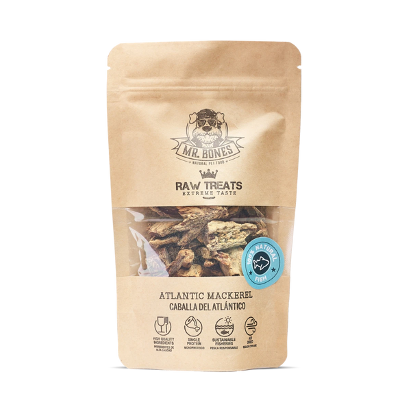 MR.BONES Raw Treats Caballa – Snack natural para perro y gato
